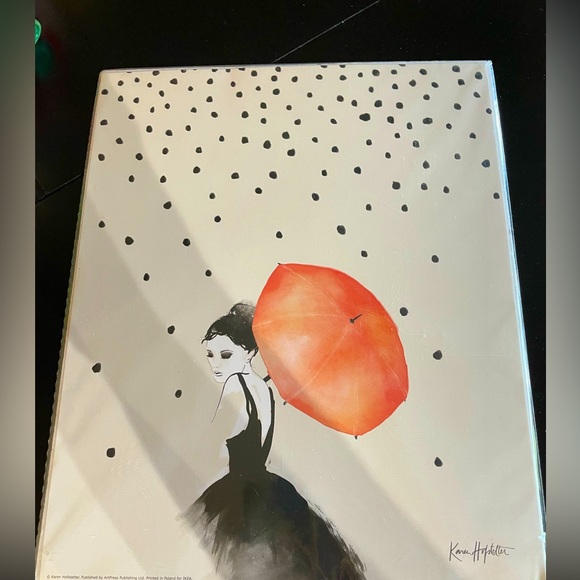 New Framed Art Prints "Polka Rain" by Karen Hofstetter 8.25” X 10.25” decor - Picture 1 of 4